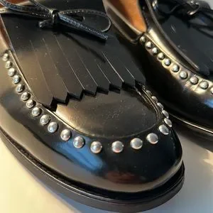 Like New! Premium leather slip on shoes with metal studs. Gomila | Shoes | Like New Premium Leather Slip On Shoes With  main image 4